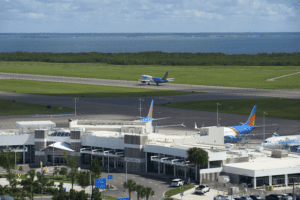 airport terminal and airfield